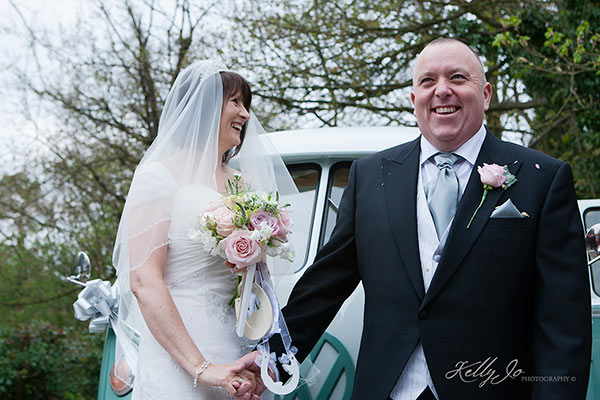 Bride & Groom with VW Camper Van