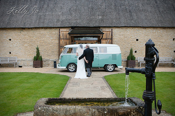 Bride and Groom with a VW Camper Van