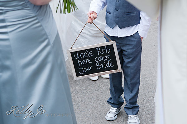 Chalk Board held by Page Boy